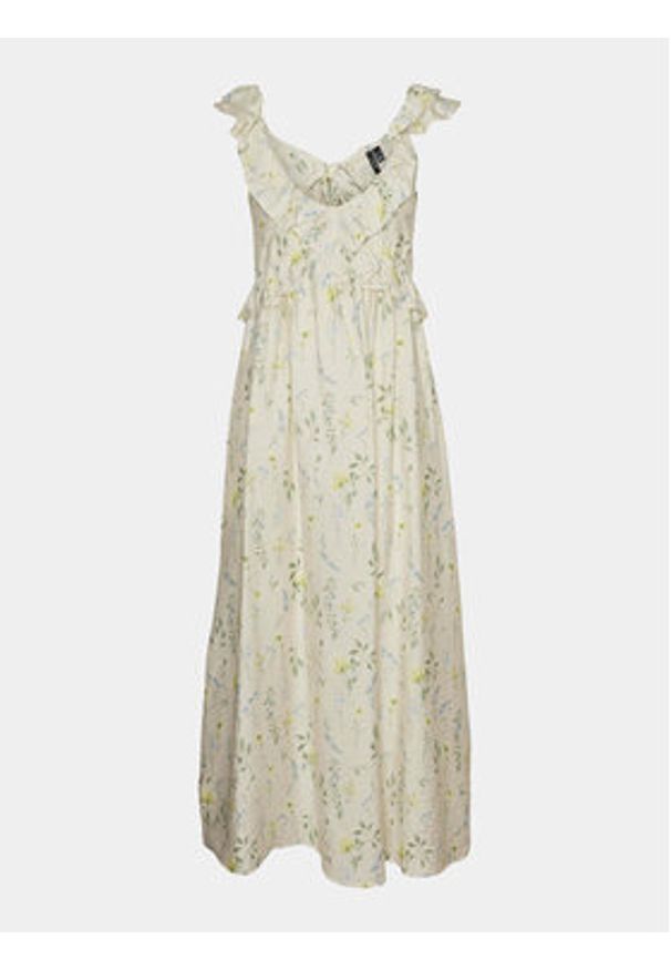 Vero Moda Sukienka letnia Josie 10303761 Écru Regular Fit. Materiał: wiskoza. Sezon: lato