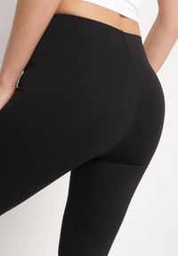 Born2be - Czarne Legginsy z Wysokim Stanem i Gumką w Pasie Norolia. Okazja: na co dzień. Stan: podwyższony. Kolor: czarny. Materiał: dzianina. Styl: wizytowy, elegancki, casual #4