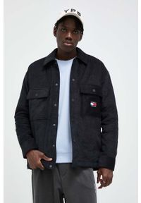 Tommy Jeans kurtka sztruksowa kolor czarny przejściowa oversize. Kolor: czarny. Materiał: sztruks #4