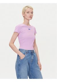Hugo - HUGO T-Shirt Easy 50523924 Różowy Slim Fit. Kolor: różowy. Materiał: bawełna