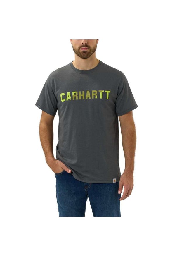Koszulka męska T-shirt Carhartt Force Midweight Block Logo. Kolor: szary