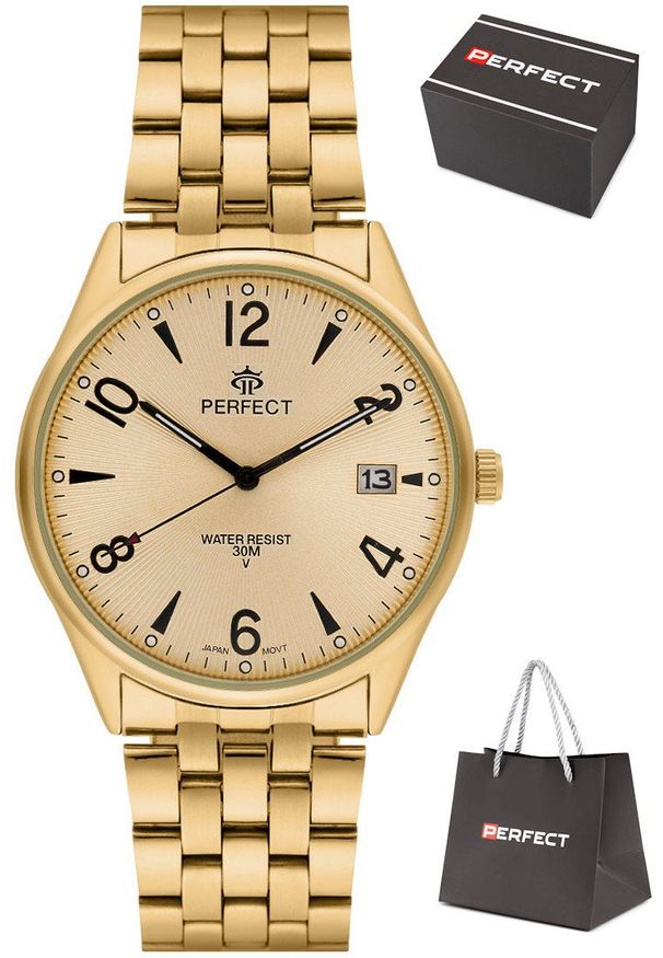 Zegarek Perfect M141T-08 męski klasyczny czytelny 42 mm .. Styl: klasyczny