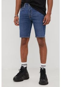 Levi's® - Levi's szorty jeansowe męskie kolor granatowy. Okazja: na spotkanie biznesowe. Kolor: niebieski. Materiał: jeans. Styl: biznesowy