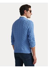 Polo Ralph Lauren Sweter 710775885006 Niebieski Regular Fit. Typ kołnierza: polo. Kolor: niebieski. Materiał: bawełna #3