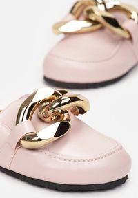 Born2be - Różowe Klapki Kallireanes. Nosek buta: okrągły. Kolor: różowy. Wzór: aplikacja, gładki #2