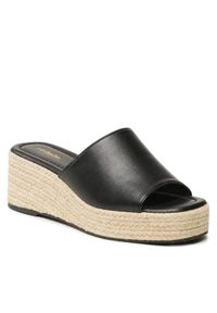 DeeZee Espadryle HRT220719 Czarny. Kolor: czarny. Materiał: skóra