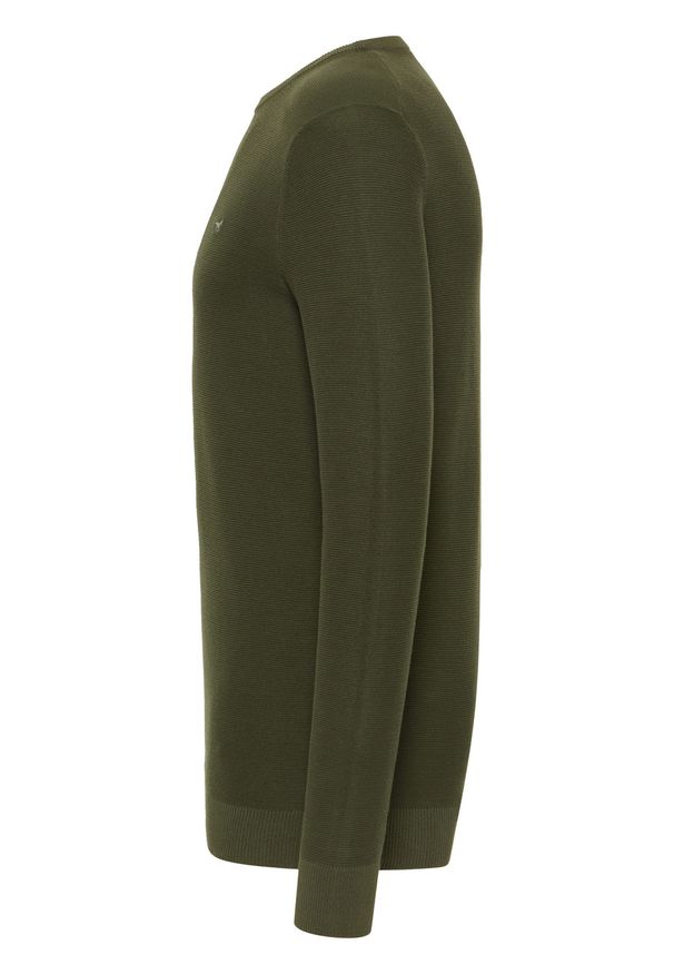 Mustang - MUSTANG ELLIOT MĘSKI SWETER LOGO ELEGANCKI RIFLE GREEN 1015472 6514. Styl: elegancki