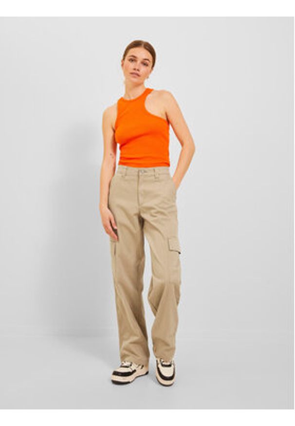 JJXX Spodnie materiałowe 12236946 Beżowy Regular Fit. Kolor: beżowy. Materiał: bawełna