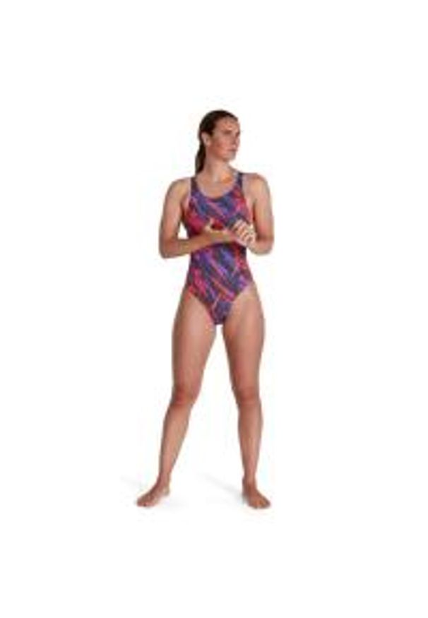 Strój kąpielowy Speedo Recordbreaker – Ultrafioletowy/Czerwony – Rozmiar 30. Kolor: różowy. Wzór: kolorowy