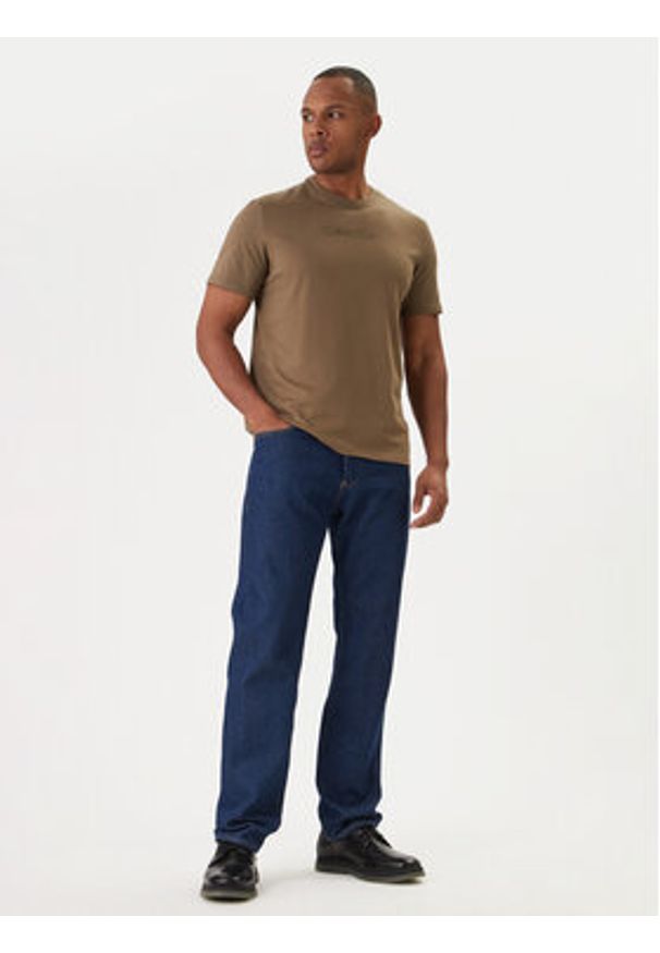 Calvin Klein T-Shirt Logo 30s LV04LD230G Brązowy Regular Fit. Kolor: brązowy. Materiał: bawełna
