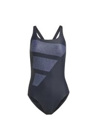 Adidas - Big Bars Graphic Swimsuit. Kolor: wielokolorowy, szary, czarny, biały