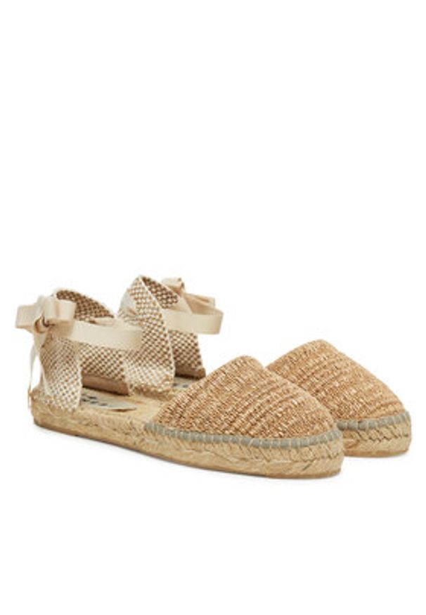 Manebi Espadryle H 1.5 P0 Beżowy. Kolor: beżowy. Materiał: skóra