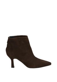 Venezia - ELEGANCKIE BOTKI Z ZAMSZU 06003 CAM CAFFE. Materiał: zamsz. Szerokość cholewki: normalna. Obcas: na obcasie. Styl: elegancki. Wysokość obcasa: średni #1