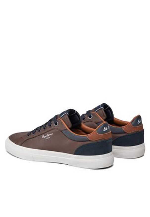 Pepe Jeans Sneakersy PMS30839 Brązowy. Kolor: brązowy. Materiał: materiał