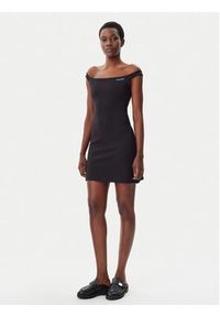 Calvin Klein Jeans Sukienka codzienna Logo Milano J20J225541 Czarny Slim Fit. Okazja: na co dzień. Kolor: czarny. Materiał: syntetyk, wiskoza. Typ sukienki: proste. Styl: casual #4