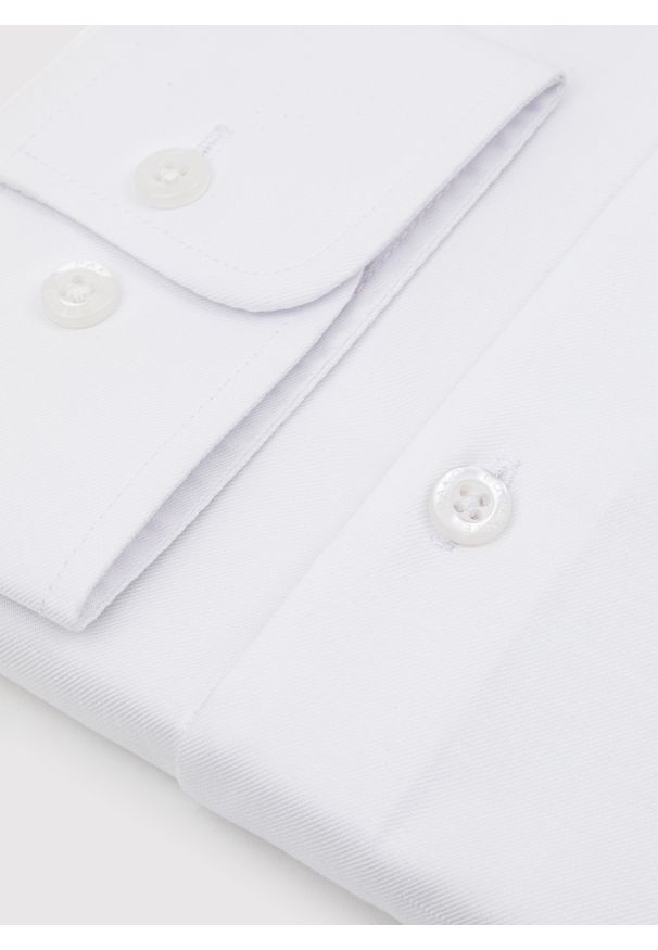 Pako Lorente - Biała bawełniana koszula męska. Kolor: biały, czarny. Materiał: bawełna. Długość rękawa: długi rękaw. Długość: długie. Wzór: gładki