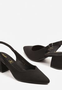 Renee - Czarne Sandały Vices na Słupku Slingback ze Skórzaną Wkładką Ciaravien. Okazja: na co dzień. Zapięcie: sprzączka. Kolor: czarny. Materiał: skóra. Obcas: na słupku. Styl: klasyczny, casual, elegancki #5