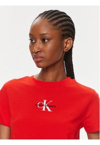 Calvin Klein Jeans T-Shirt Monologo Baby Tee J20J223113 Czerwony Slim Fit. Kolor: czerwony. Materiał: bawełna #4