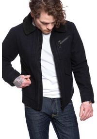 Lee - KURTKA OCIEPLANA LEE 191J WOOL JACKET BLACK L86FLB01. Okazja: na co dzień. Typ kołnierza: bez kaptura. Materiał: wełna, jeans, futro, poliester. Długość rękawa: długi rękaw. Długość: długie. Sezon: wiosna, jesień. Styl: casual, klasyczny, elegancki #8