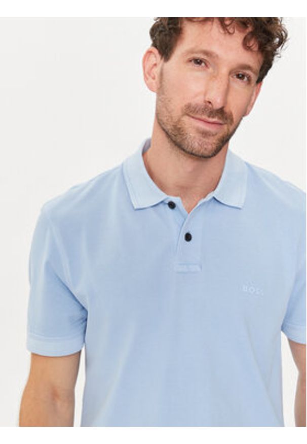 BOSS - Boss Polo Prime 50507813 Niebieski Regular Fit. Typ kołnierza: polo. Kolor: niebieski. Materiał: bawełna