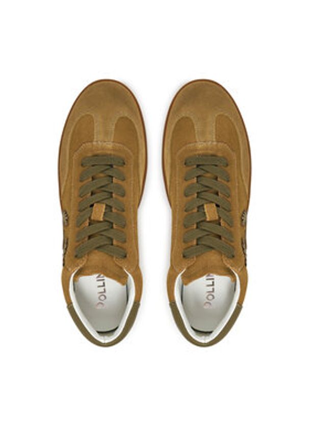 Pollini Sneakersy SA15192G0MXA281A Khaki. Kolor: brązowy. Materiał: skóra, zamsz