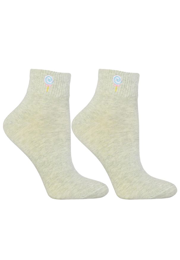 Kolorowe Damskie Skarpetki Moraj Mix Kolor 3 Pary. Kolor: beżowy. Materiał: bawełna. Wzór: kolorowy