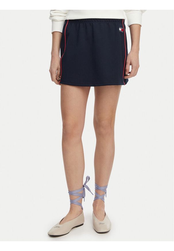 Tommy Jeans Spódnica mini Badge DW0DW22589 Granatowy Regular Fit. Kolor: niebieski. Materiał: bawełna