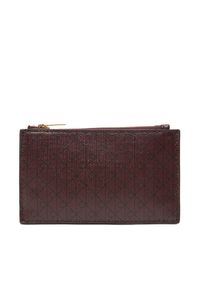 Calvin Klein Duży Portfel Damski Emblem Aop Top Zip Cardcase LV04F1084G Brązowy. Kolor: brązowy. Materiał: skóra