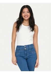 only - ONLY Top Val 2-Way 15371705 Biały Slim Fit. Kolor: biały. Materiał: bawełna #1