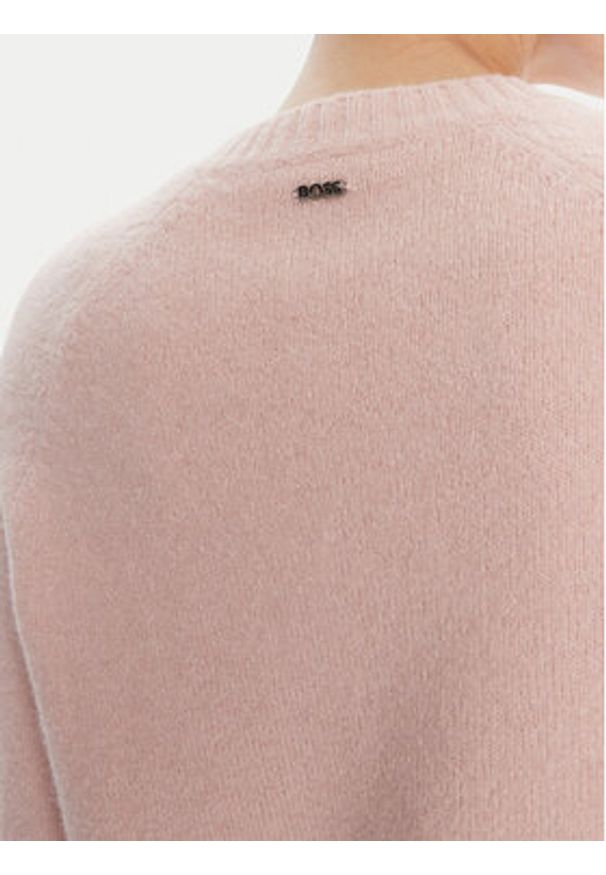 BOSS Sweter Febisan 50478315 Różowy Regular Fit. Kolor: różowy. Materiał: wełna