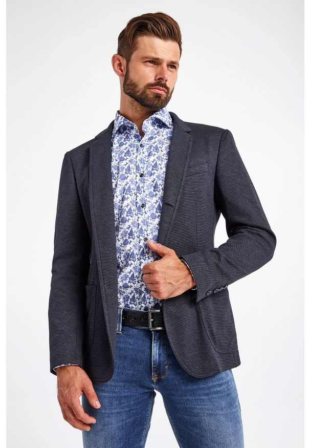 JOOP! Jeans - MARYNARKA HANKEZ JOOP! JEANS. Długość rękawa: długi rękaw. Długość: długie. Wzór: melanż. Styl: klasyczny