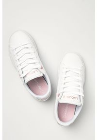 Lacoste - Buty dziecięce. Nosek buta: okrągły. Zapięcie: sznurówki. Kolor: biały. Materiał: syntetyk, materiał, skóra ekologiczna. Szerokość cholewki: normalna #3