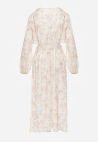 Renee - Żółta Eteryczna Sukienka Cut Out z Falbanami i Ozdobnym Wiązaniem Grynyla. Okazja: na randkę. Kolor: żółty. Materiał: poliester. Styl: elegancki, boho #7