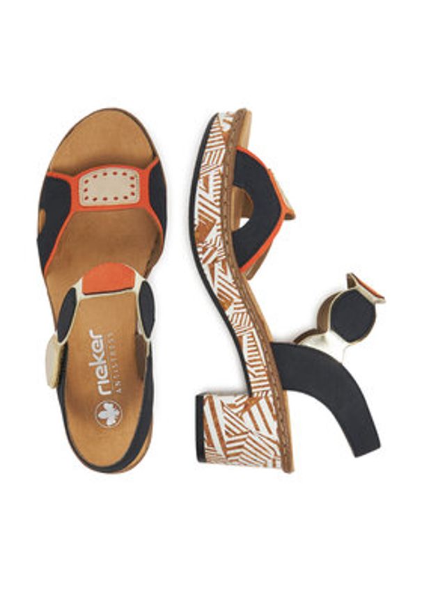 Rieker Sandały CEO-63876-90 Kolorowy. Materiał: syntetyk. Wzór: kolorowy