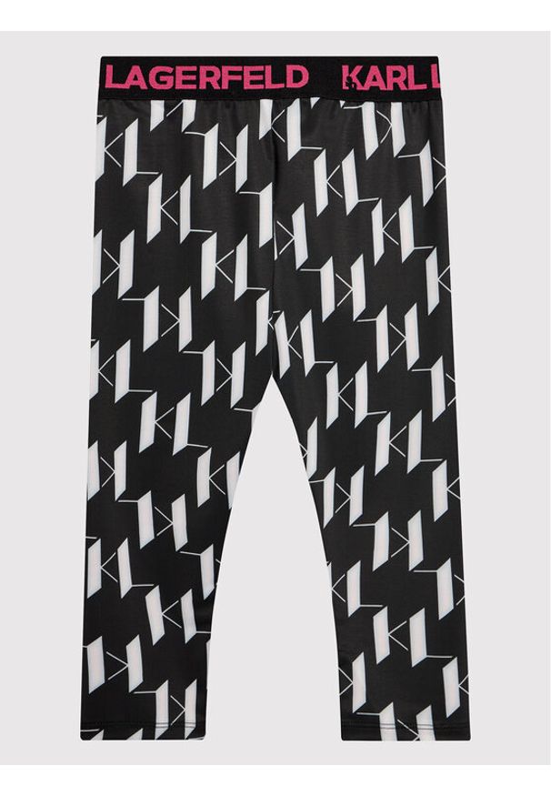 Legginsy Karl Lagerfeld Kids. Kolor: czarny
