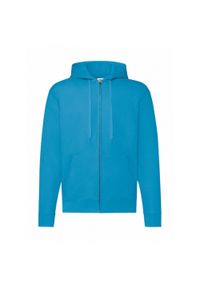 FRUIT OF THE LOOM - Męska Klasyczna Bluza Z Kapturem. Typ kołnierza: kaptur. Kolor: niebieski
