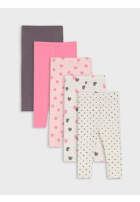 Sinsay - Legginsy 5 pack - kremowy. Kolor: kremowy