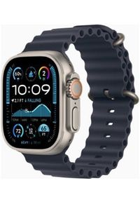 APPLE - Apple Watch Ultra 2 GPS + Cellular 49mm Natural Titanium Case with Navy Ocean Band MX4D3EL/A