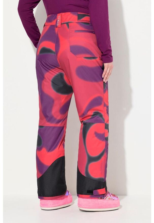 ULLA POPKEN - Damskie Spodnie narciarskie HYPRAR wodoodporne paski na rzep. Kolekcja: plus size. Kolor: różowy. Materiał: poliester, materiał. Wzór: paski. Sezon: zima. Sport: narciarstwo