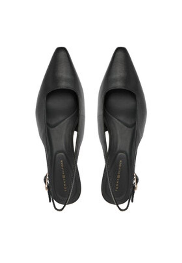 TOMMY HILFIGER - Tommy Hilfiger Czółenka Th Buckle Slingback Low Pump FW0FW09009 Czarny. Kolor: czarny. Materiał: skóra