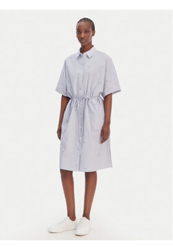 JOOP! Jeans Sukienka koszulowa Davinia 30102171 Niebieski Regular Fit. Kolor: niebieski. Materiał: bawełna. Typ sukienki: koszulowe