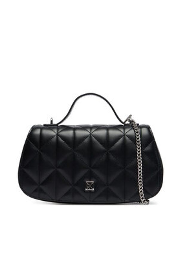 Calvin Klein Torebka Quilted Top Handle Chain Bag LV04F3410G Czarny. Kolor: czarny. Materiał: skórzane