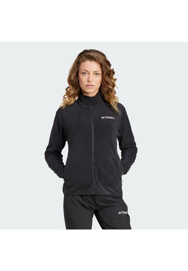 Adidas - Bluza Terrex Multi Full-Zip Fleece. Kolor: czarny. Materiał: polar, materiał. Sport: turystyka piesza