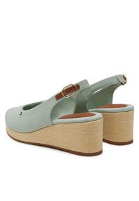TOMMY HILFIGER - Tommy Hilfiger Espadryle Flag Mid Wedge Espad Slingback FW0FW08595 Błękitny. Kolor: niebieski. Materiał: materiał