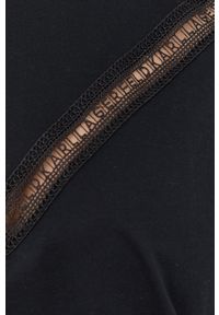 Karl Lagerfeld t-shirt bawełniany kolor czarny. Okazja: na co dzień. Kolor: czarny. Materiał: bawełna. Wzór: haft. Styl: casual #4