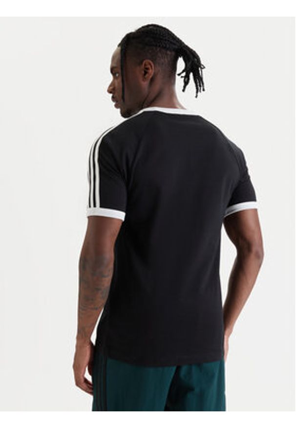 Adidas - adidas T-Shirt 3-Stripes Ringer KF0417 Czarny Slim Fit. Kolor: czarny. Materiał: bawełna