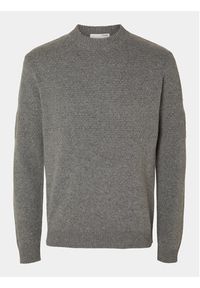Selected Homme Sweter 16090155 Szary Regular Fit. Kolor: szary. Materiał: wełna #4