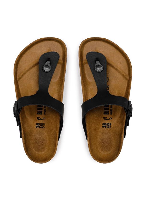 Birkenstock Japonki Gizeh 043691 Czarny. Kolor: czarny. Materiał: skóra
