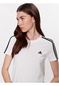 Adidas - adidas T-Shirt Essentials Slim 3-Stripes T-Shirt GL0783 Biały Slim Fit. Kolor: biały. Materiał: bawełna #5