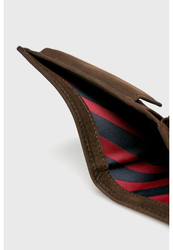 TOMMY HILFIGER - Tommy Hilfiger - Portfel skórzany Johnson Mini. Kolor: brązowy. Materiał: skóra. Wzór: gładki